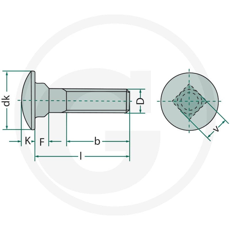 GRANIT Śruba zamkowa DIN 603, 25 szt. 487603162WR - Sklep PoltechParts