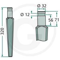 GRANIT Ząb brony aktywnej 180RH47 - Sklep PoltechParts
