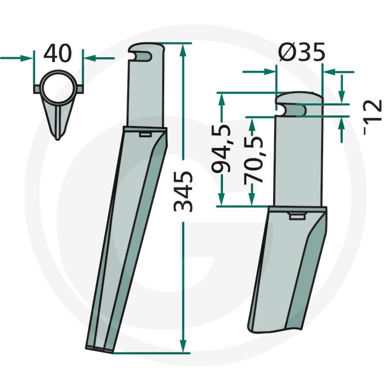 GRANIT Ząb brony aktywnej 180RH57A - Sklep PoltechParts