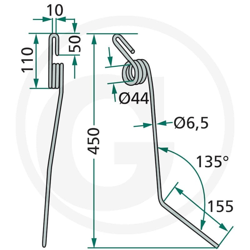 GRANIT Palec zagarniający siewnika 18010.HS-R1 - Sklep PoltechParts