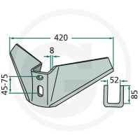 GRANIT Lemiesz skrzydełkowy 180101.420-45-75-1 - Sklep PoltechParts