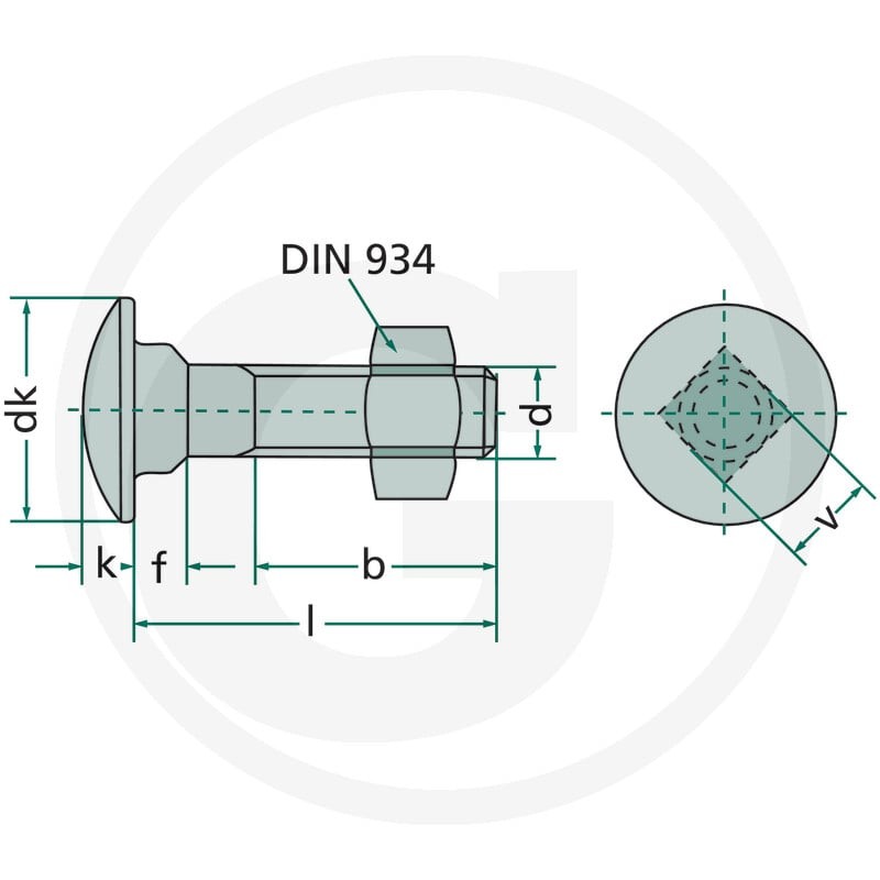 GRANIT Śruba zamkowa M10x60 DIN 603 487603136 - Sklep PoltechParts
