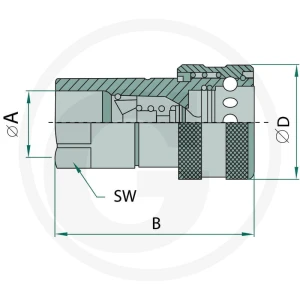 Faster Gniazdo NV gwint wew. 1/2" BSP 86001003