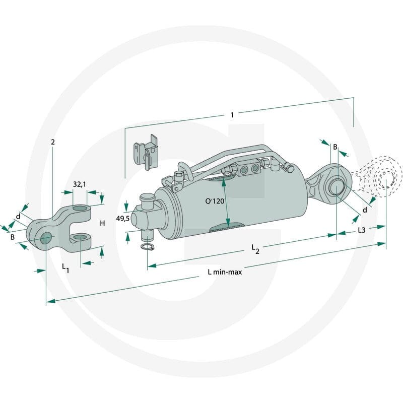 Walterscheid Łącznik górny hydrauliczny 395205129 - Sklep PoltechParts