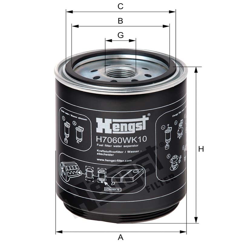 Hengst Filtr paliwa H7060WK10 866H7060WK10 - Sklep PoltechParts