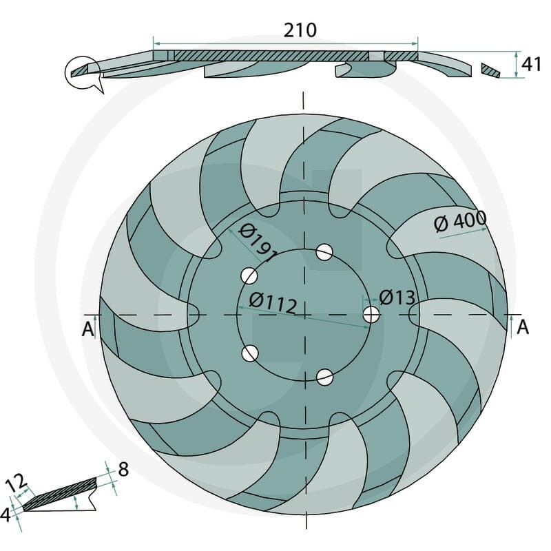 GRANIT Walcowa gwiazda siekająca 400 x 8 180700012 - Sklep PoltechParts