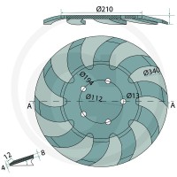 GRANIT Roller chopper star 340x8 180700010 - Sklep PoltechParts