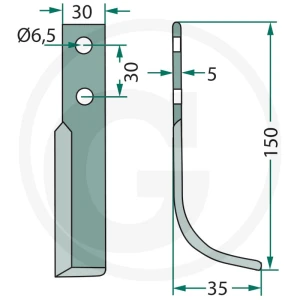 GRANIT Nóż wygięty 180HOL-05L