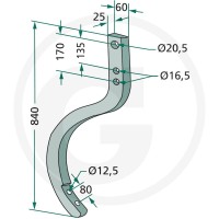 GRANIT Słupica kultywatora 180101.06030 - Sklep PoltechParts