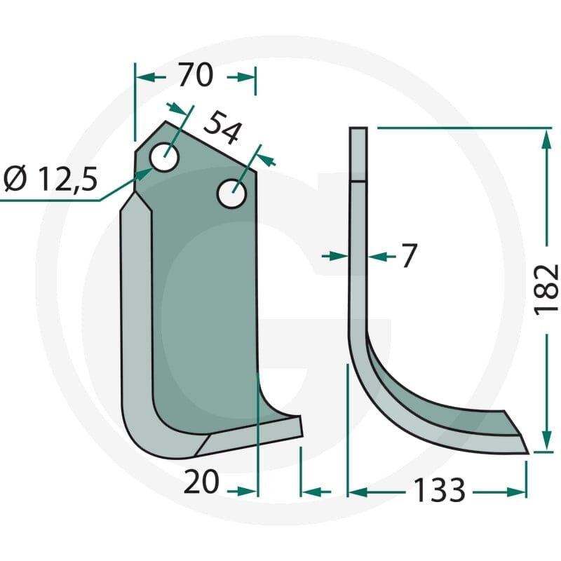 GRANIT Nóż wygięty 180PEG-01R - Sklep PoltechParts