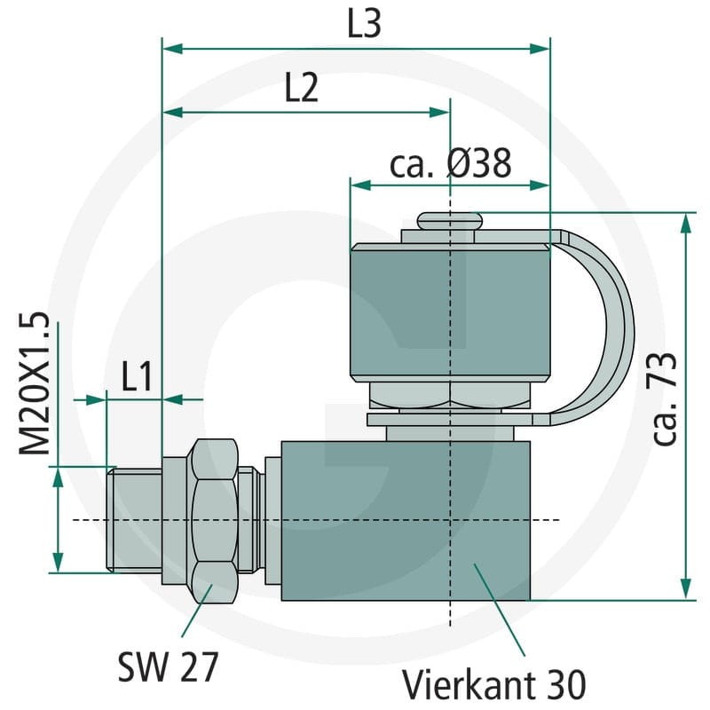 GRANIT Przyłącze do napełniania 90°, długie 30615ZS2078 - Sklep PoltechParts