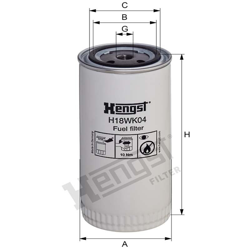 Hengst Filtr paliwa H18WK04 866H18WK04 - Sklep PoltechParts