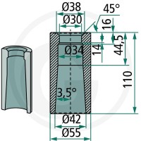 SHW Tuleja do przyspawania 430430604 - Sklep PoltechParts