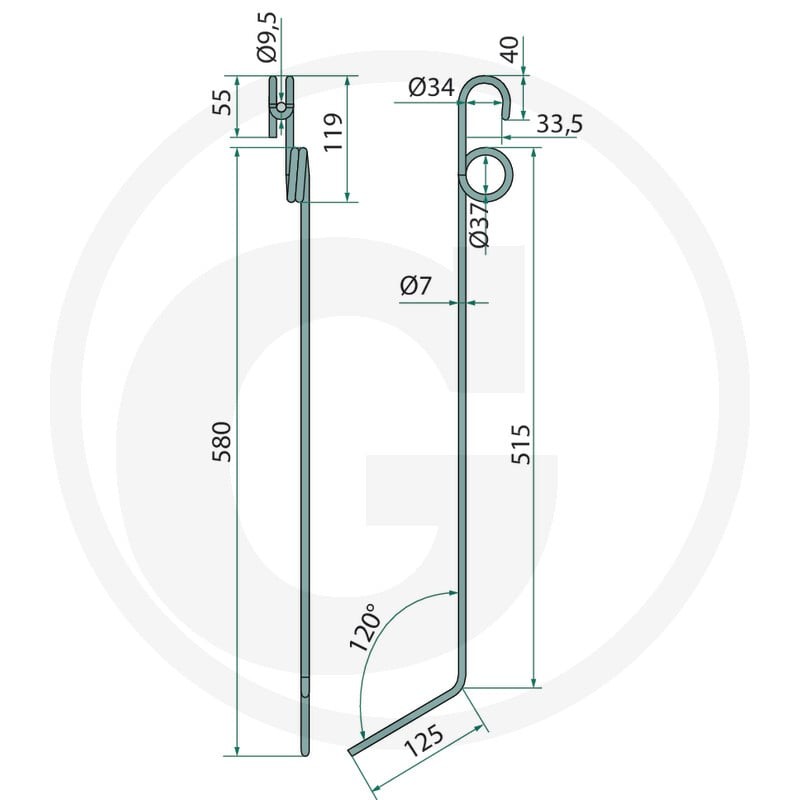 GRANIT Palec zagarniający siewnika 1806700020 - Sklep PoltechParts