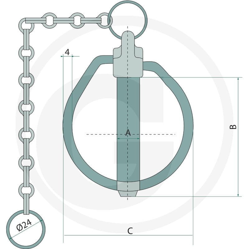 Zawleczka z łańcuchem 20023248 - 20023248 - Sklep rolniczy PoltechParts