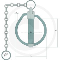 Zawleczka z łańcuchem 20023248 - 20023248 - Sklep rolniczy PoltechParts