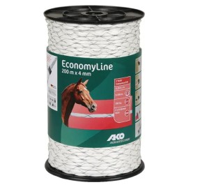 Linka ogrodzeniowa ECONOMY 200 m, 4 mm, biała, Kerbl