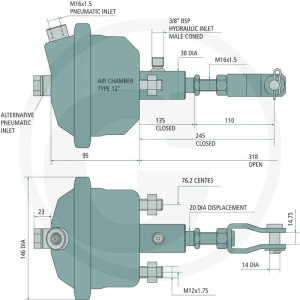 GRANIT Siłownik hamulcowy T12-20 82000423