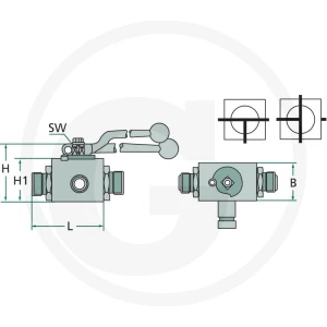 PISTER Zawór kulowy blokowy BKH-3T-12L DN10 (M18x1,5) 81520034
