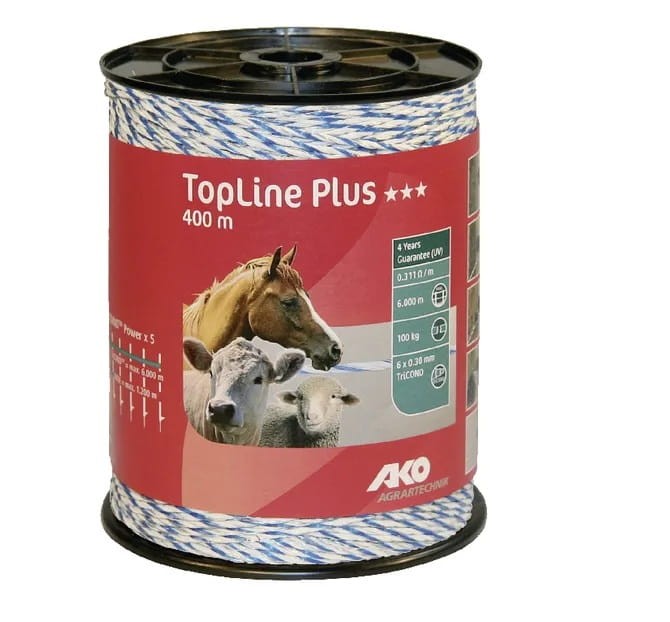 Plecionka TopLine Plus, biało/niebieska, 400 m AKO