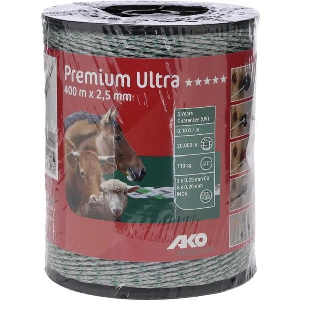 Plecionka Premium Ultra 2.5 mm biała/zielona 400 m