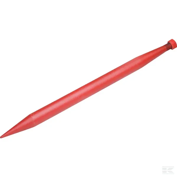 Ząb ładowacza, prosty, profil okrągły 50x820 mm końcówka szpiczasta z nakrętką M28x1.5 czerwony SHW