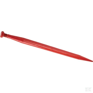 Ząb ładowacza, prosty, profil okrągły 55x1140 mm końcówka szpiczasta z nakrętką M33x2 czerwony Kverneland