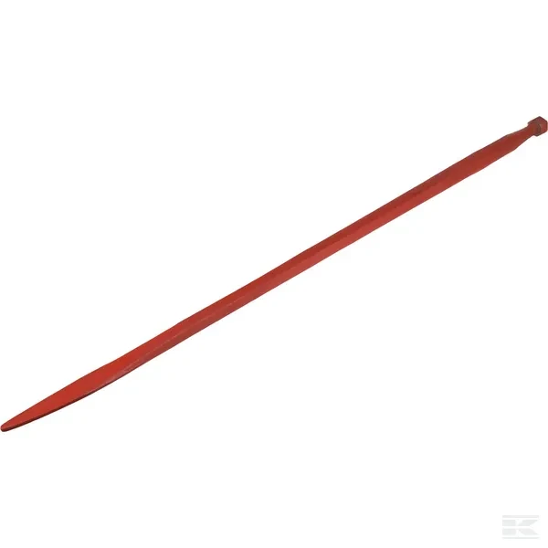 Ząb ładowacza, prosty, profil kwadratowy 44x1400 mm końcówka płaska z nakrętką M30x2 czerwony Kverneland