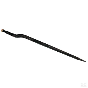 Ząb ładowacza, wygięty: 45 mm profil podwójne T 36x880 mm końcówka szpiczasta z nakrętką M22x1.5 czarny Trioliet-Mullos