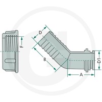 ARAG Przyłącze węża 45° 670117640 - Sklep PoltechParts