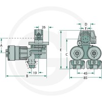 ARAG Podwójne mocowanie rozpylacza 6704063F450 - Sklep PoltechParts