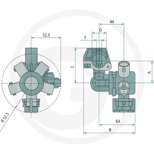 ARAG Potrójne mocowanie rozpylacza 670406424A7