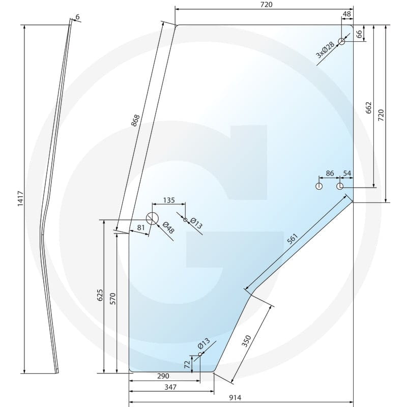 GRANIT Szyba drzwi 650S4950A1