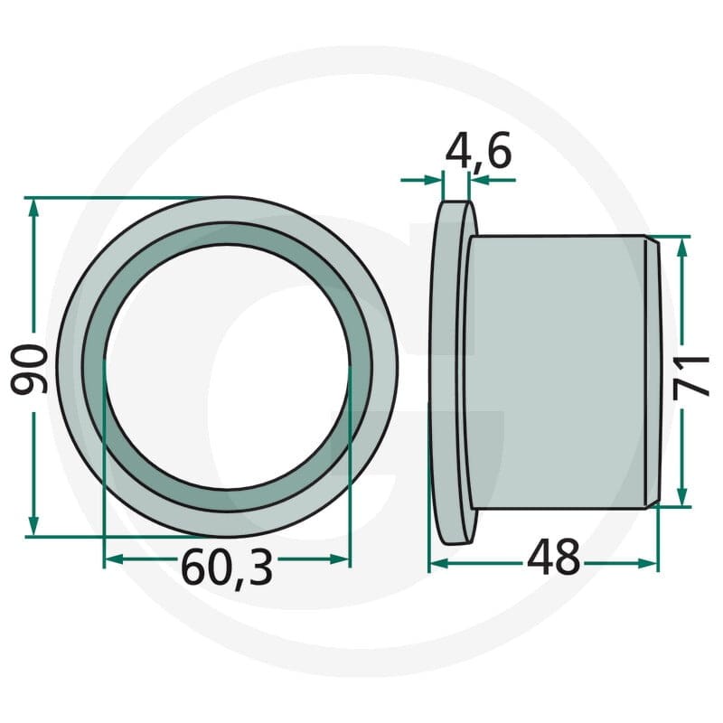 GRANIT Łożysko ślizgowe z kołnierzem 647121897F - Sklep PoltechParts