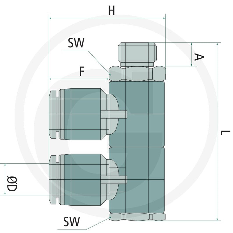 GRANIT B-WVTEd2-8-1/8-KU Rozdzielacz - przyłącz 60603180828 - Sklep PoltechParts