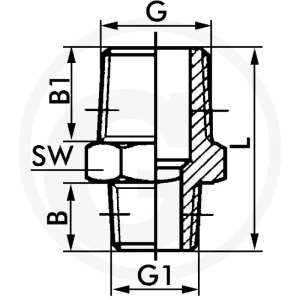GRANIT F-Drk-1/4-1/8-MSv Złączka dwustronna 60612020501