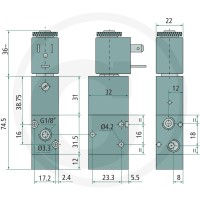 GRANIT Elektrozawór 3/2-drożny, ze sprężyną powrotną 606AZ321ME-24V - Sklep PoltechParts