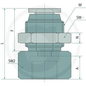 GRANIT B-GAS-6-1/4-MSv-bl Złącze proste nakręca 60603181231
