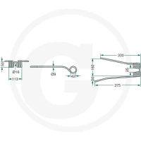 GRANIT Palec przetrząsaczo-zgrabiarki karuz. 525PZ-110 - Sklep PoltechParts