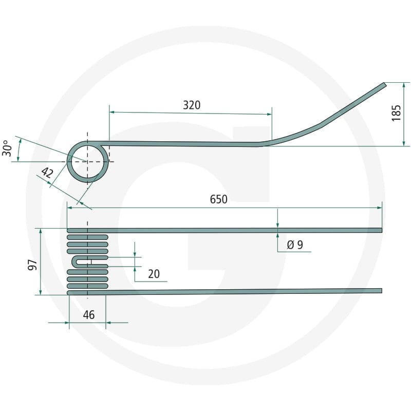 GRANIT Palec zgrabiarki pokosowej 525525140 - Sklep PoltechParts