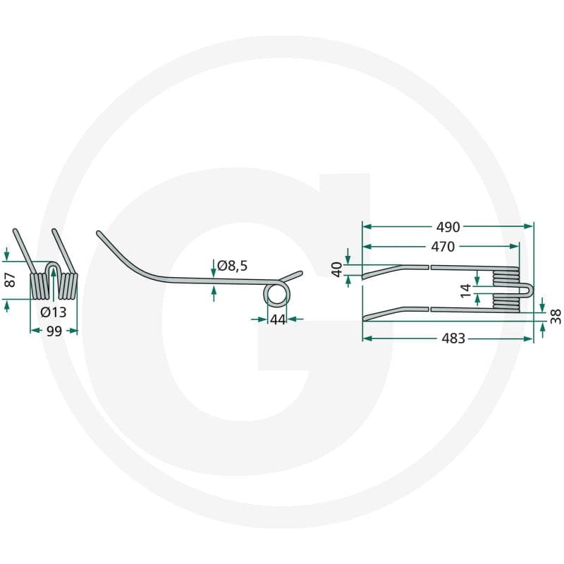 GRANIT Palec zgrabiarki pokosowej 52557502000 - Sklep PoltechParts