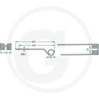 GRANIT Palec przetrząsaczo-zgrabiarki karuz. 525PZ-340 - Sklep PoltechParts