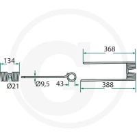 GRANIT Palec przetrząsaczo-zgrabiarki karuz. 525153015.1 - Sklep PoltechParts