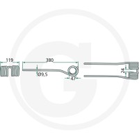 GRANIT Palec przetrząsaczo-zgrabiarki karuz. 525154602406 - Sklep PoltechParts