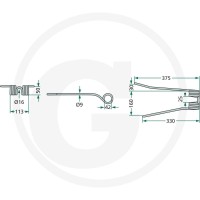 GRANIT Palec przetrząsaczo-zgrabiarki karuz. 525PZ-111 - Sklep PoltechParts