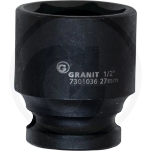 GRANIT BLACK EDITION 1/2" udarowy klucz nasadowy sześciokątny, krótki, 30mm 7301037