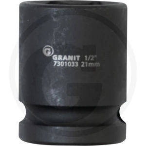 GRANIT BLACK EDITION 1/2" nasadka udarowa sześciokątna, krótka, 21mm 7301033