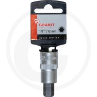 GRANIT BLACK EDITION 1/2" Bit - nasadka z gniazdem sześciokątnym, krótka, 12 mm 7301161 - Sklep PoltechParts