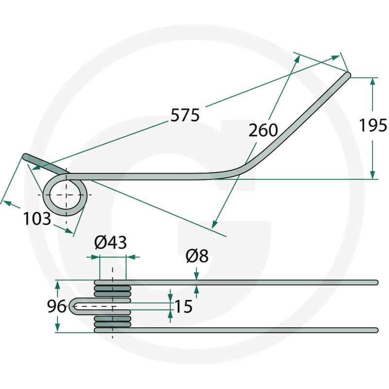 GRANIT Palec zgrabiarki pokosowej 525525161 - Sklep PoltechParts