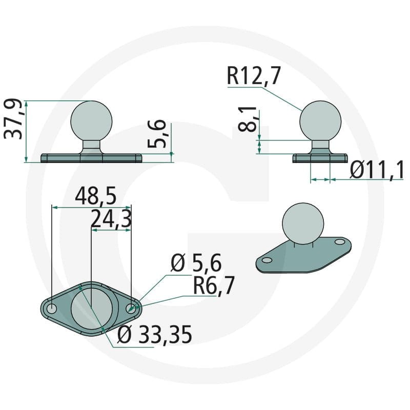 RAM MOUNTS Płyta bazowa (kula B) 5070010045 - Sklep PoltechParts